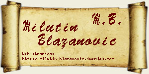 Milutin Blažanović vizit kartica